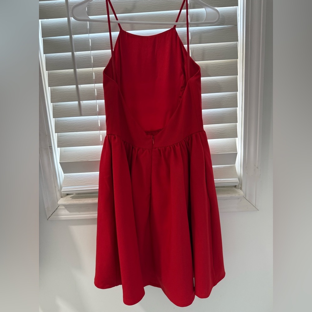 Lulu's Vibrant Red Backless Dress
